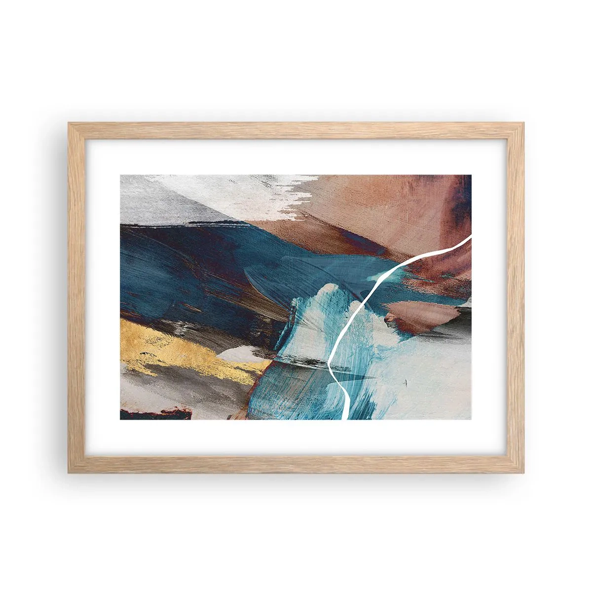 Póster en marco roble claro - Con estilo y energía - 40x30 cm