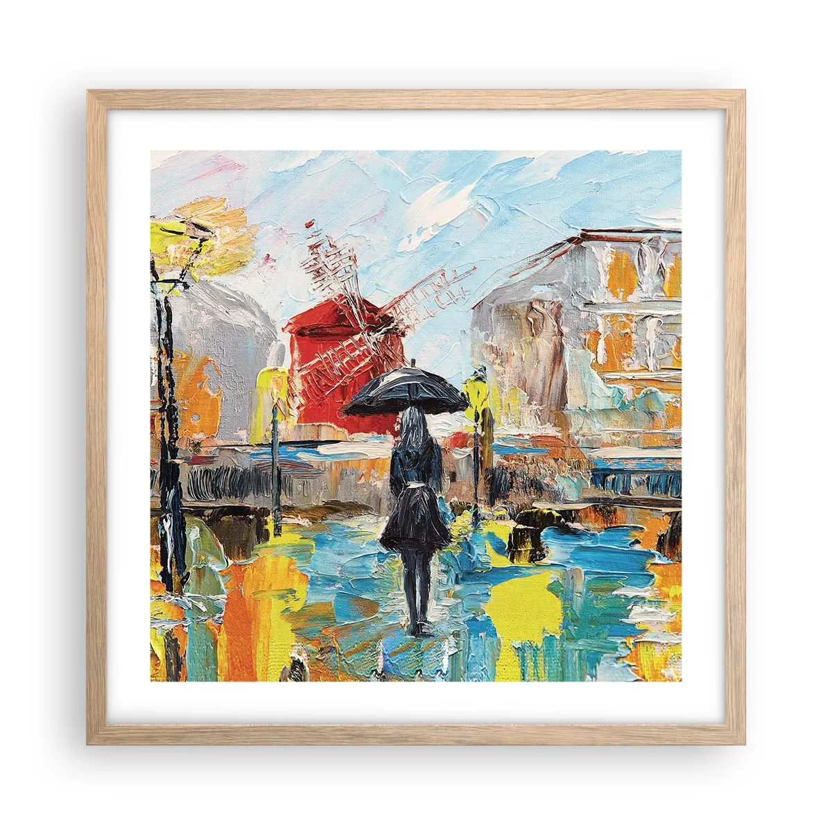 Póster en marco roble claro - Leyendas parisinas - 50x50 cm