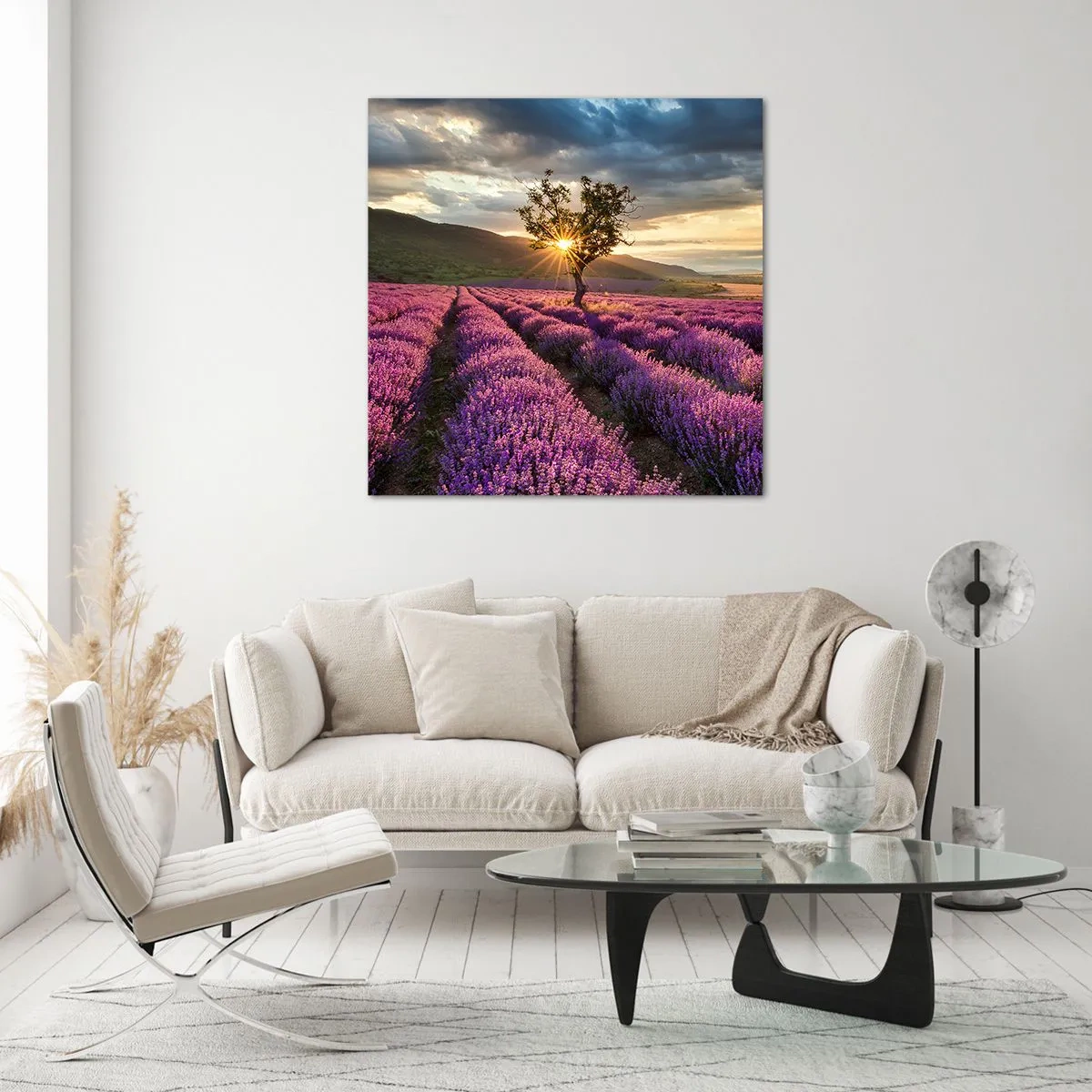 Cuadro sobre vidrio - Impresiones sobre Vidrio - Aroma en lila - 40x40 cm