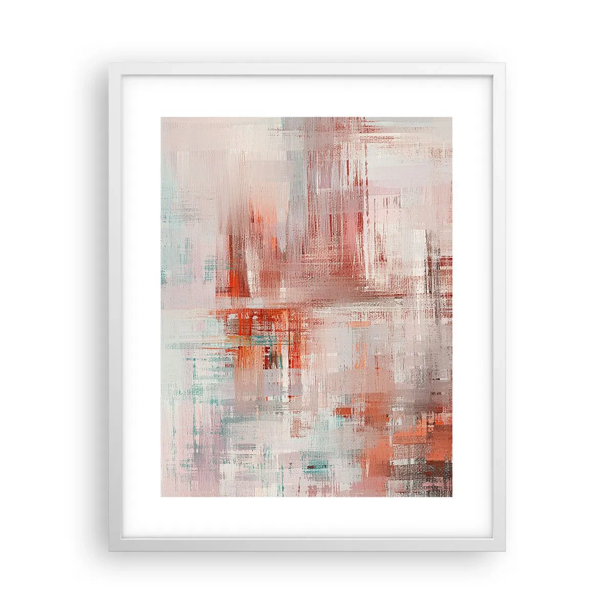 Póster en marco blanco - Niebla rosa - 40x50 cm