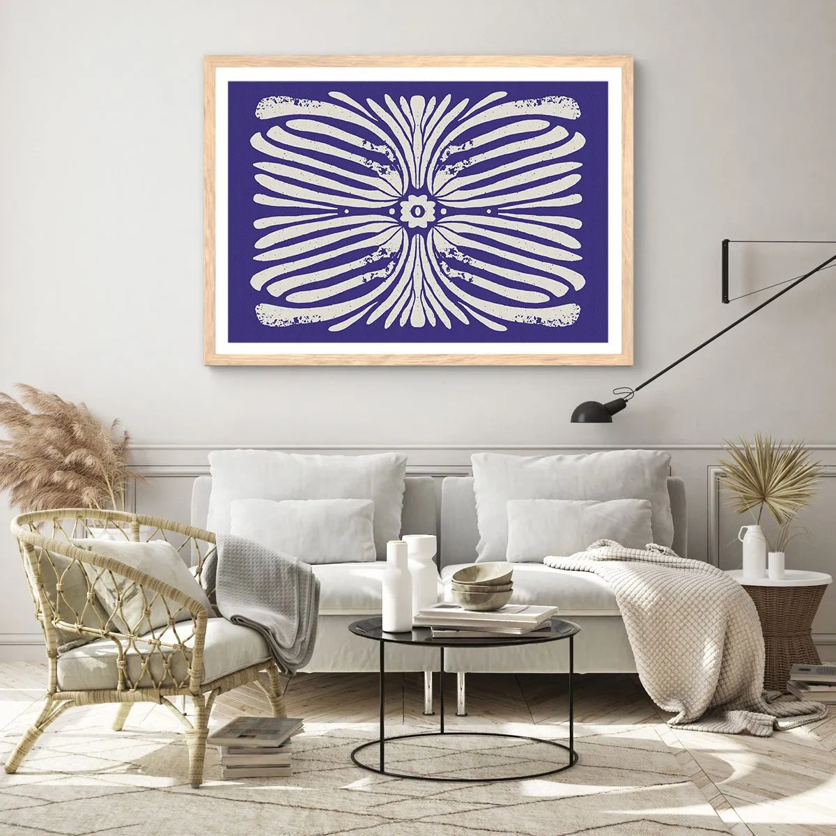 Póster en marco roble claro - Inspiraciones étnicas - 100x70 cm