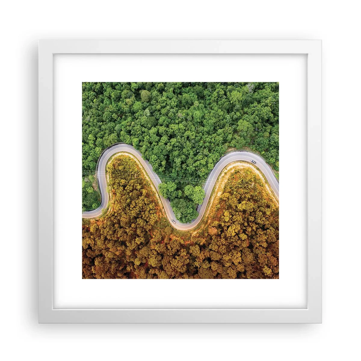 Póster en marco blanco - Frontera serpenteante - 30x30 cm