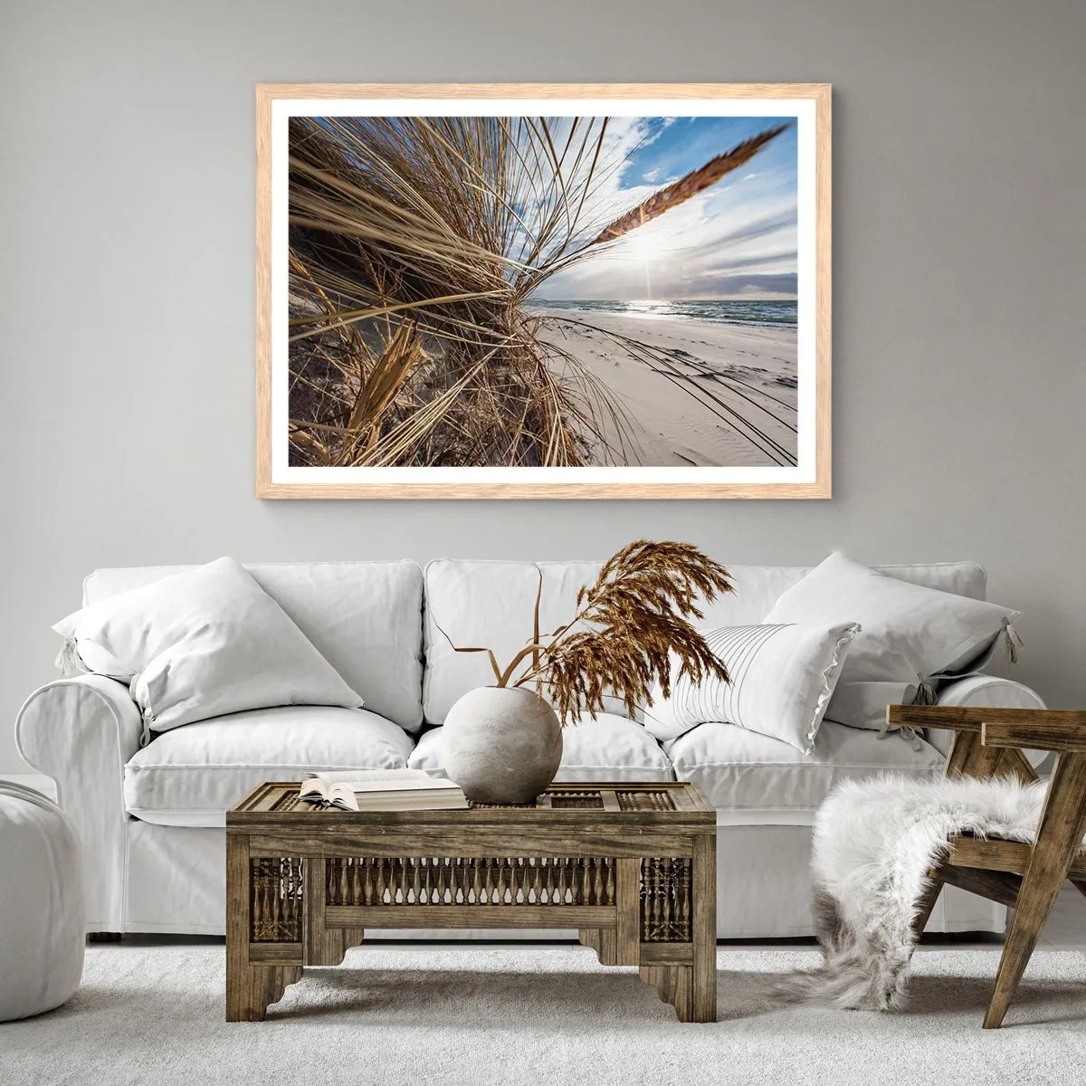 Póster en marco roble claro - Una reunión de los elementos - 40x30 cm