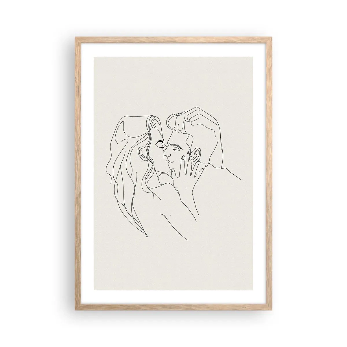 Póster en marco roble claro - Unión y sentimiento - 50x70 cm