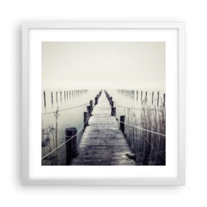 Póster en marco blanco - Sumergirse en la paz - 40x40 cm