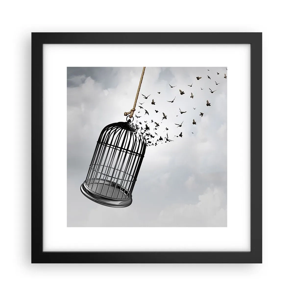 Póster en marco negro - Fe... Esperanza... ¡Libertad! - 30x30 cm