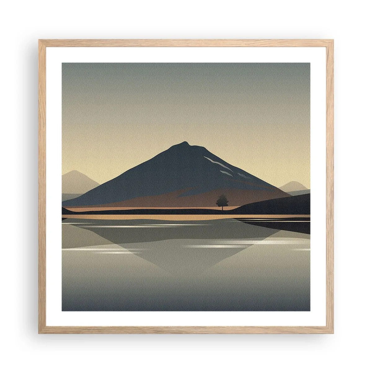 Póster en marco roble claro - Reflejo de espejo - 60x60 cm