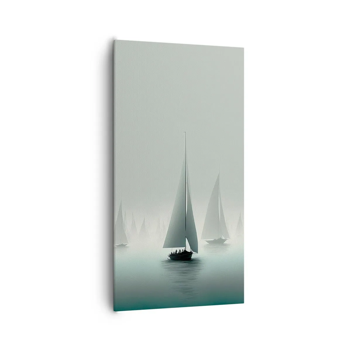 Cuadro sobre lienzo - Impresión de Imagen - Día de niebla en alta mar - 65x120 cm