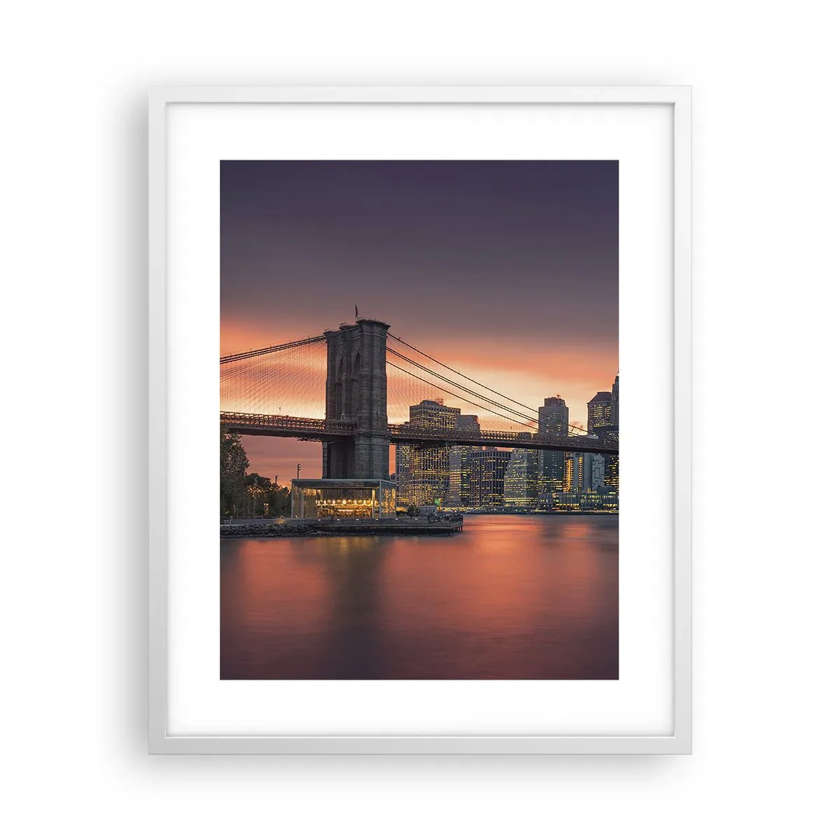 Póster en marco blanco - Ahogado en el silencio lila - 40x50 cm