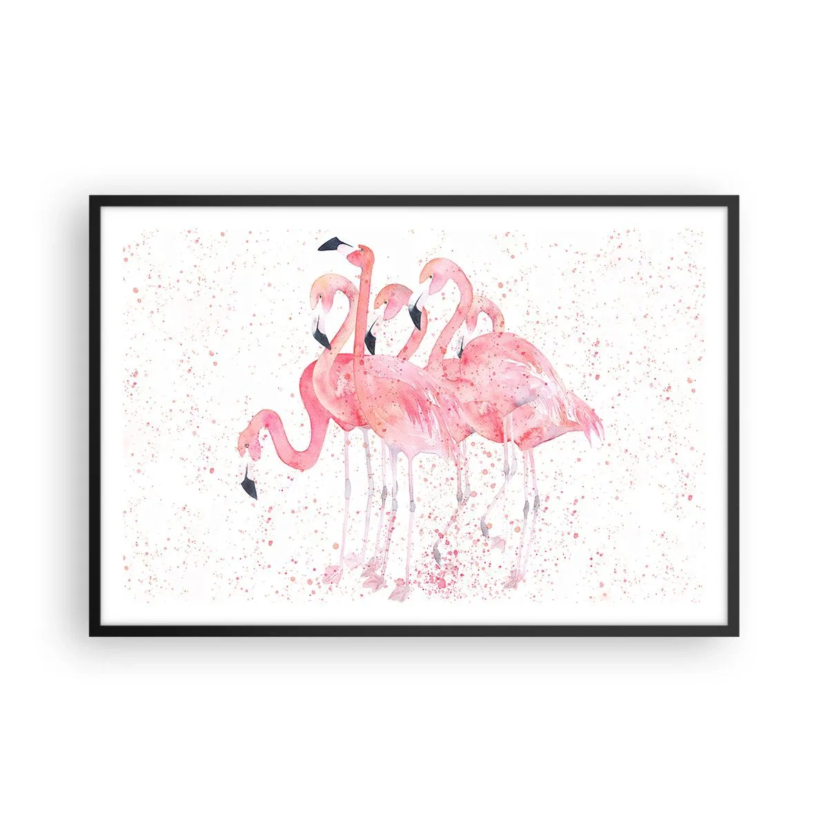 Póster en marco negro - Asamblea rosa - 91x61 cm