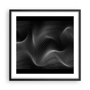 Póster en marco negro - La danza de la luz en el espacio - 50x50 cm