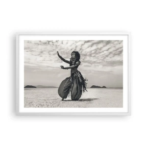 Póster en marco blanco - Danza de las Islas del Sur - 70x50 cm