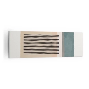 Cuadro sobre lienzo - Impresión de Imagen - Formas geométricas minimalistas en tonos beige y verdes. - 160x50cm - Todo en orden - Decoración de pared moderna para salón y dormitorio ARTTOR