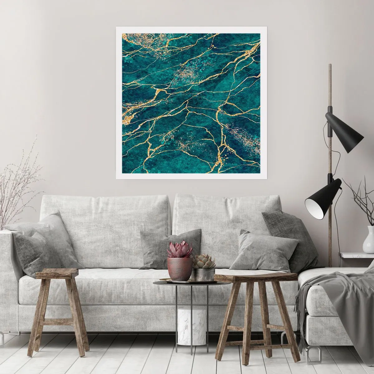 Póster - Riachuelos de oro - 30x30 cm