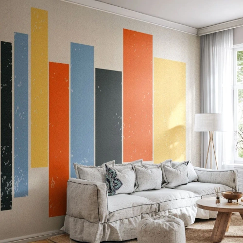 Fotomural Premium Sand - Barras multicolor - Minimalismo, Rectángulos, formas - 350x256 cm
