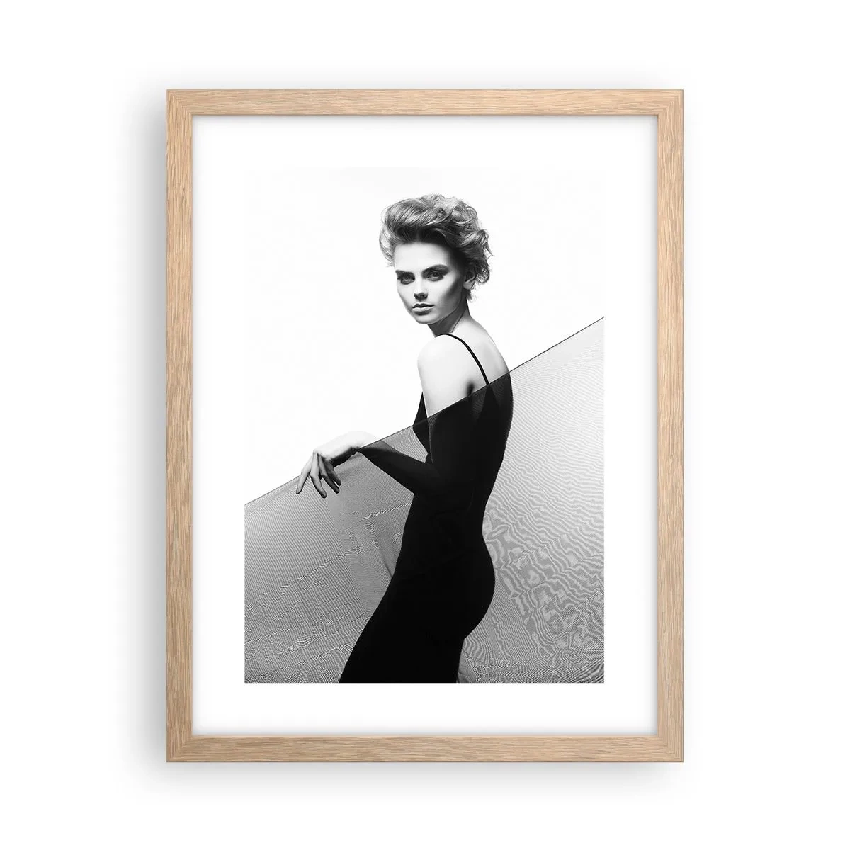 Póster en marco roble claro - Mirada magnética - 30x40 cm