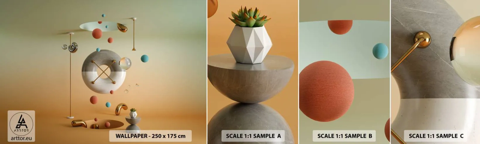 Muestra de fotomural autoadhesivo Deluxe Sticker - Todo puede suceder - Abstracción, Surrealismo, 3D - 100x30 cm