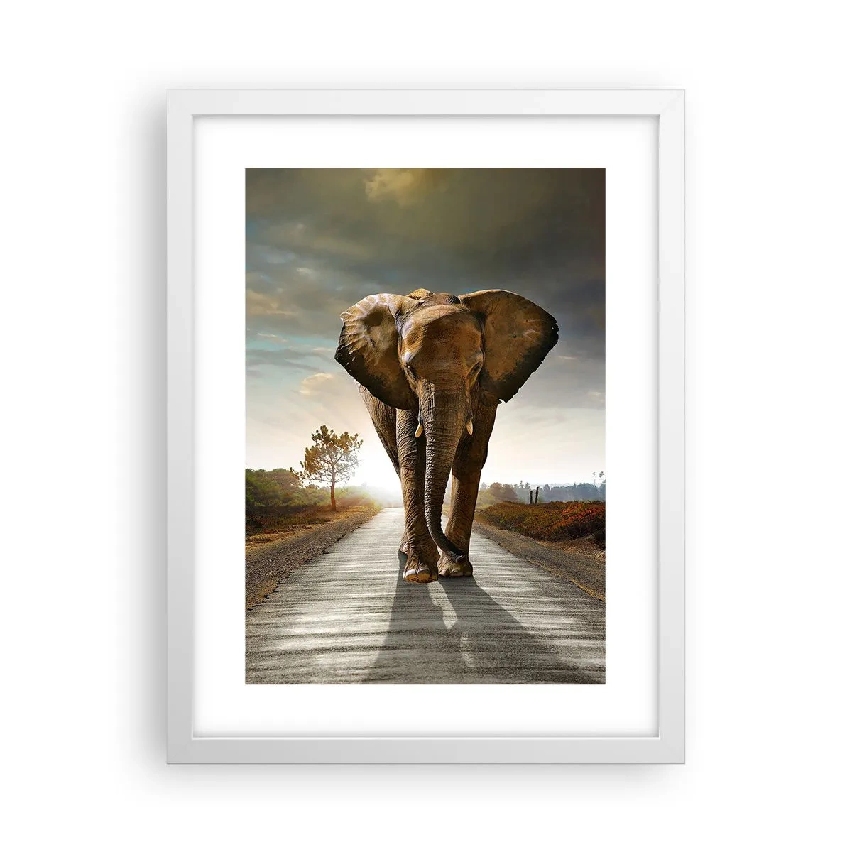 Póster en marco blanco - Y para nada en un almacén de porcelana - 30x40 cm