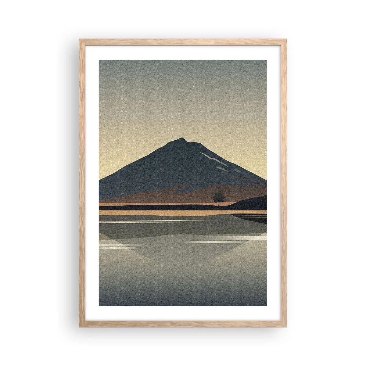 Póster en marco roble claro - Reflejo de espejo - 50x70 cm