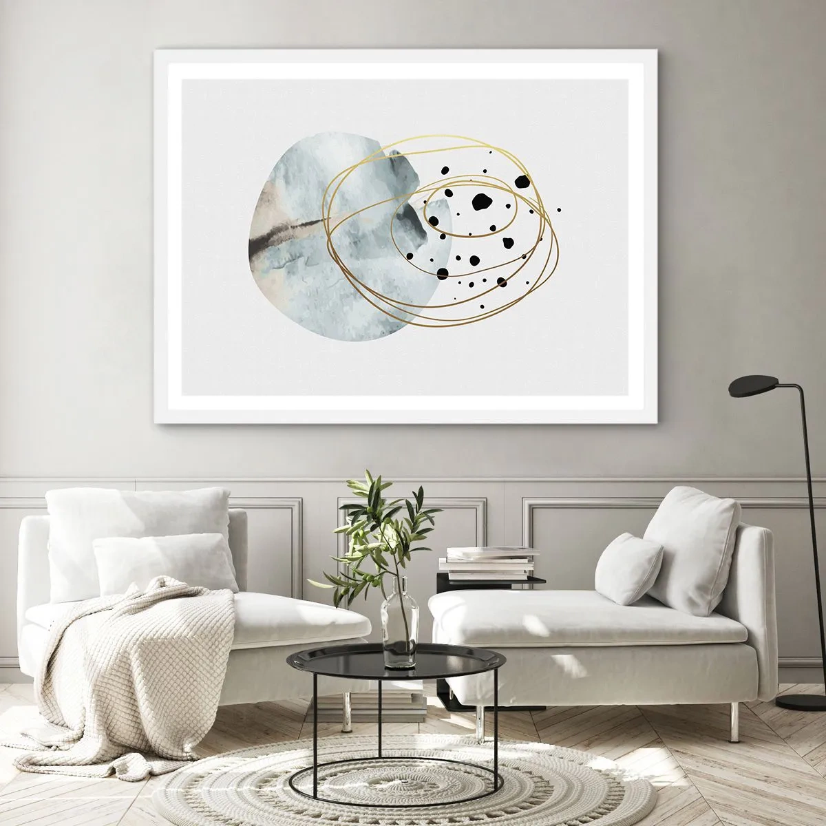 Póster en marco blanco - El concepto del espacio - 100x70 cm