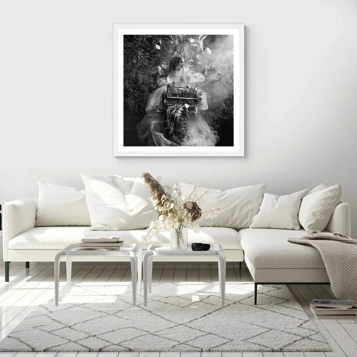 Póster en marco blanco - La madre misma - La naturaleza - 40x40 cm