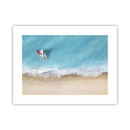 Póster - Frontera celeste y dorada - 40x30 cm