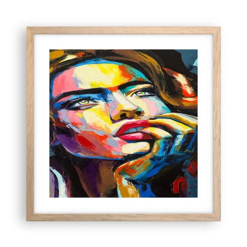 Póster en marco roble claro - Sueños - 40x40 cm