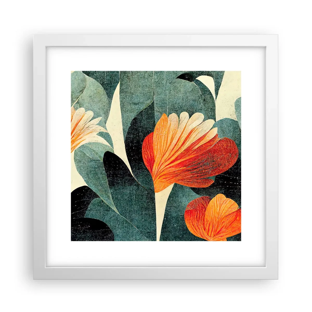 Póster en marco blanco - El calor del trópico y el frescor del verdor - 30x30 cm