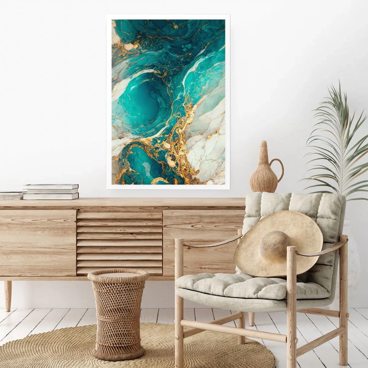 Póster - Composición con vetas de oro - 40x50 cm