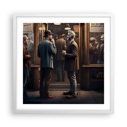 Póster en marco blanco - Un buen momento del día - 50x50 cm