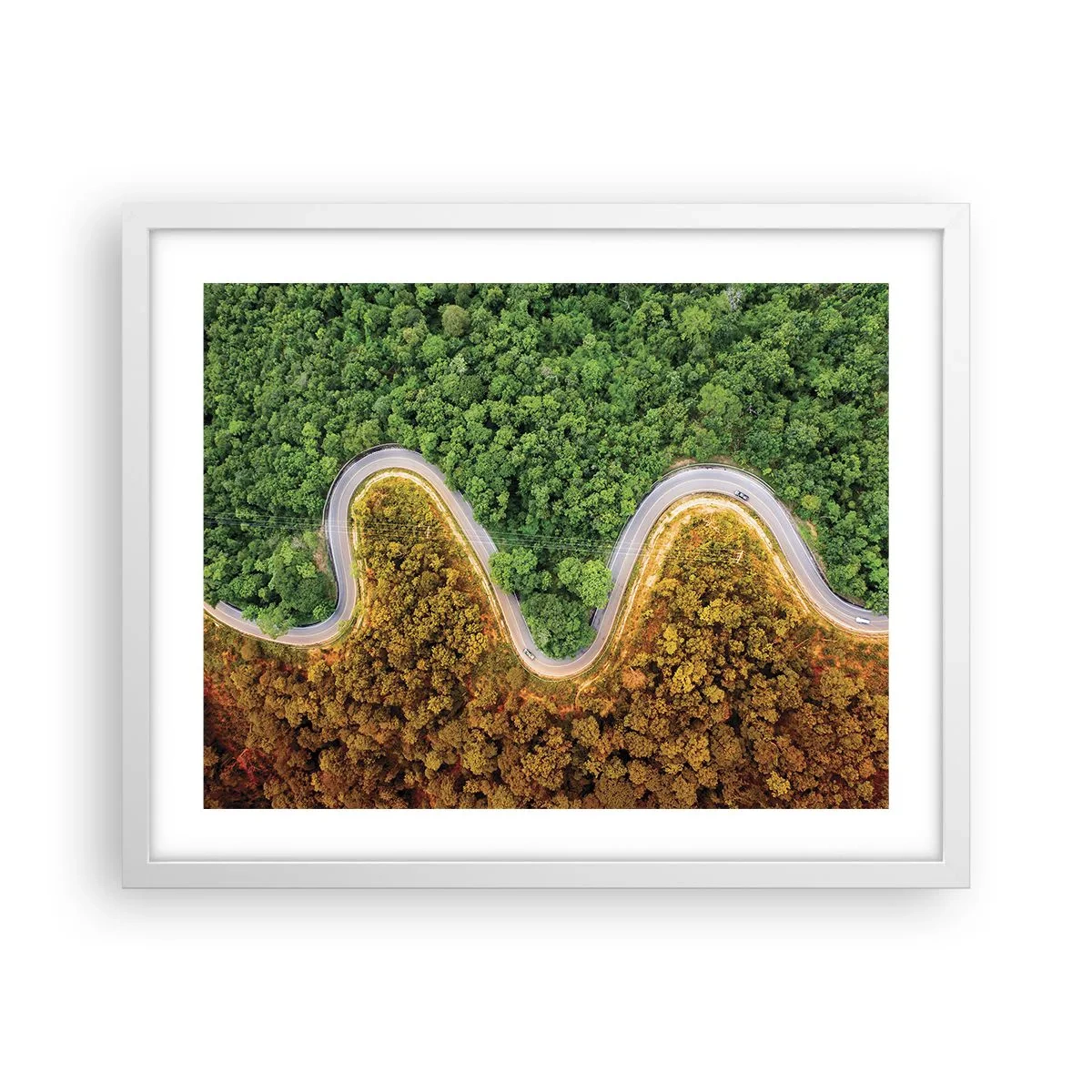 Póster en marco blanco - Frontera serpenteante - 50x40 cm