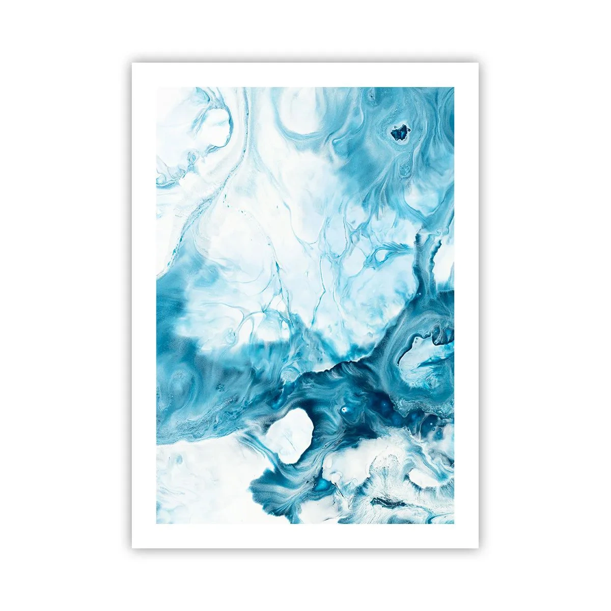 Póster - Composición abstracta en tonos azules y blancos. - 50x70cm - Un concierto azul - Decoración de pared moderna para salón y dormitorio ARTTOR