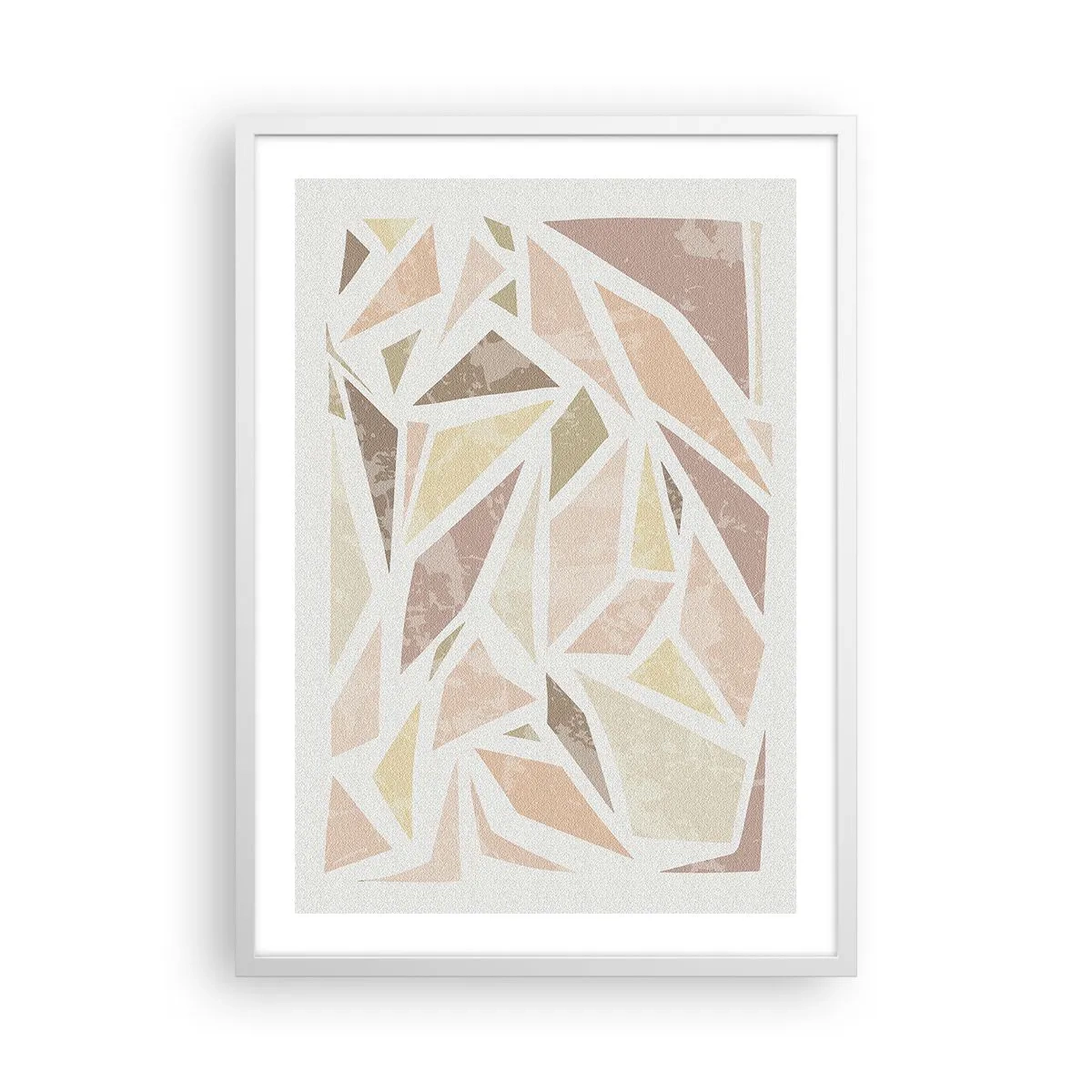 Póster en marco blanco - Composición de vidrieras - 50x70 cm