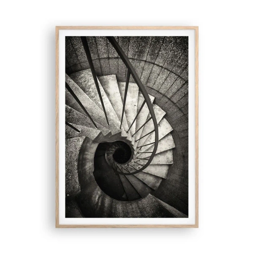 Póster en marco roble claro - Escaleras arriba, escaleras abajo - 70x100 cm