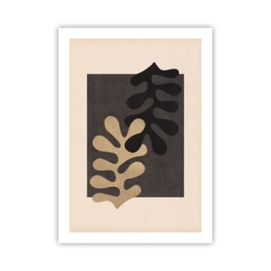 Póster - Gráficos abstractos minimalistas con formas orgánicas. - 50x70cm - Ausencia y complemento - Decoración de pared moderna para salón y dormitorio ARTTOR