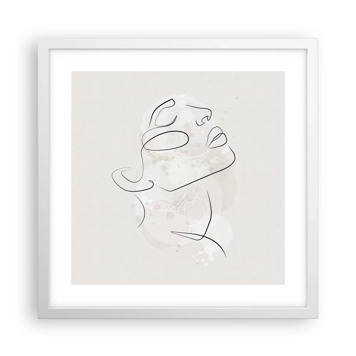 Póster en marco blanco - Contorno de un sueño - 40x40 cm