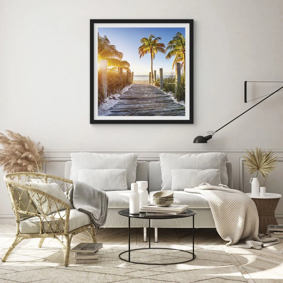 Póster en marco negro - Directo al paraíso - 30x30 cm