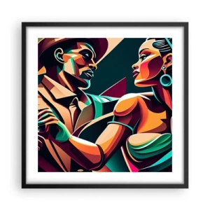 Póster en marco negro - Al ritmo del corazón - 50x50 cm