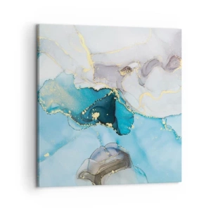 Cuadro sobre lienzo - Impresión de Imagen - Un estudio del encuentro entre el gris y el turquesa - 60x60 cm