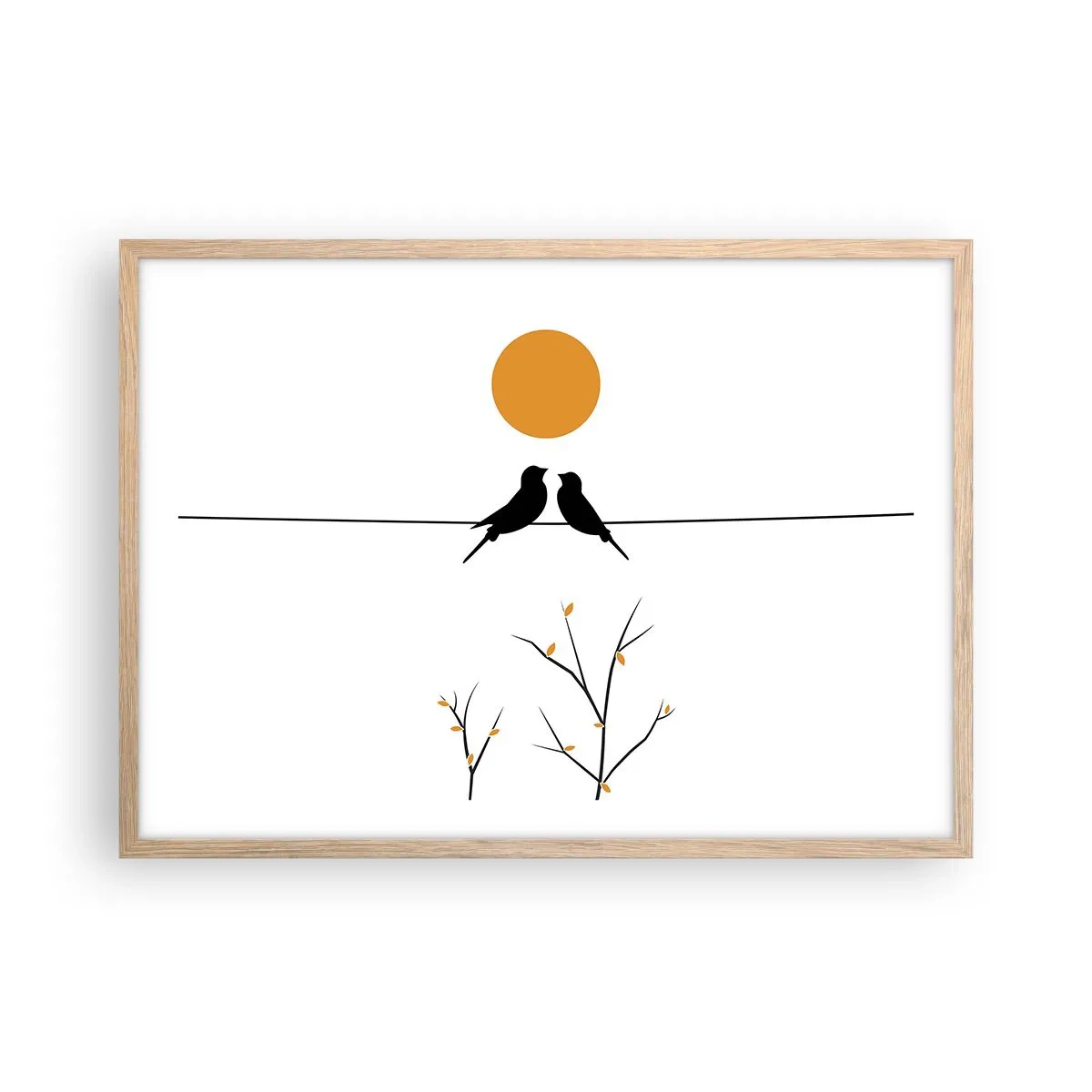 Póster en marco roble claro - Noche de ruiseñores - 70x50 cm