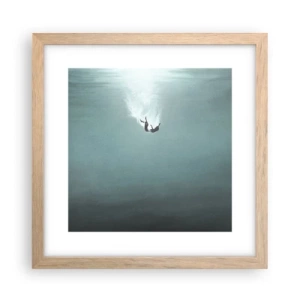 Póster en marco roble claro - En el abrazo del océano - 30x30 cm