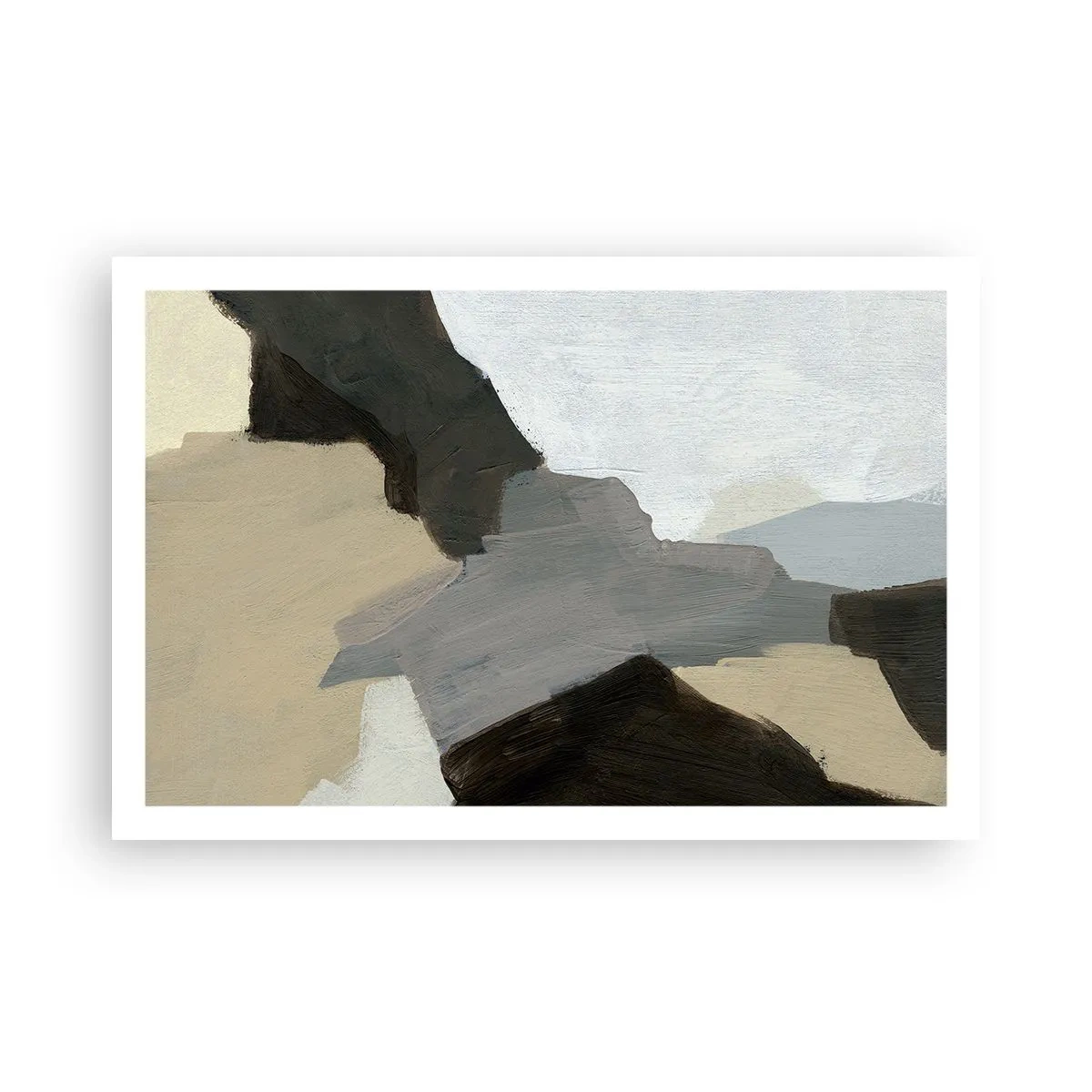 Póster - Abstracción: partes del gris - 91x61 cm