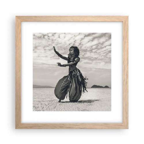 Póster en marco roble claro - Danza de las Islas del Sur - 30x30 cm