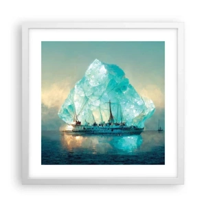 Póster en marco blanco - Diamante ártico - 40x40 cm