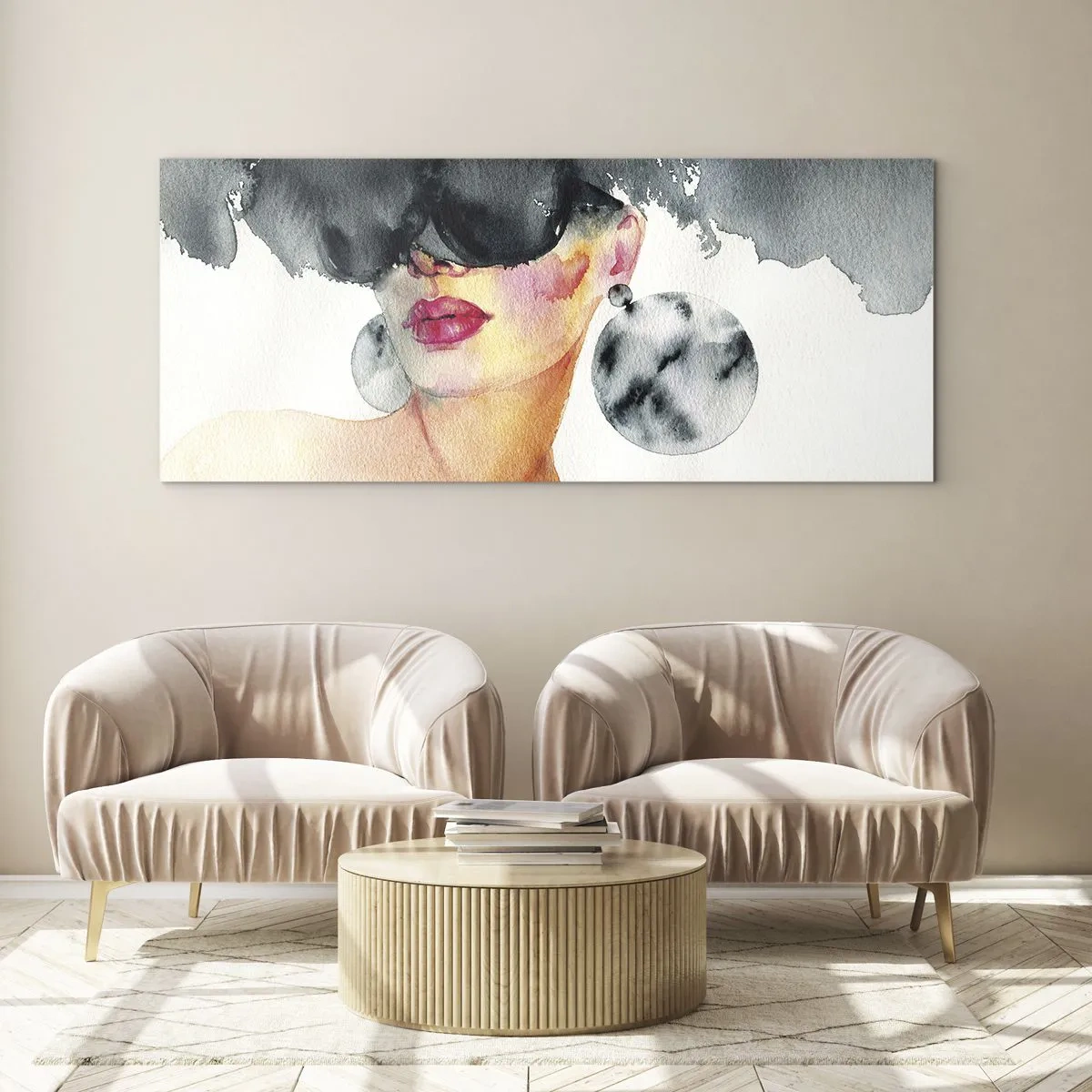 Cuadro sobre vidrio - Impresiones sobre Vidrio - El secreto de la elegancia - 100x40 cm