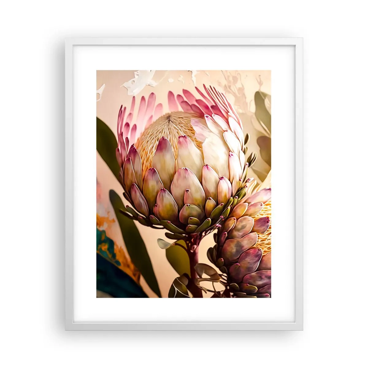 Póster en marco blanco - Abrazados con ternura - 40x50 cm