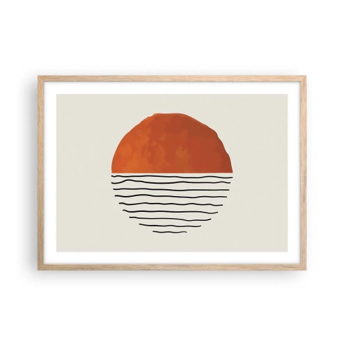 Póster en marco roble claro - En un ambiente japonés - 70x50 cm