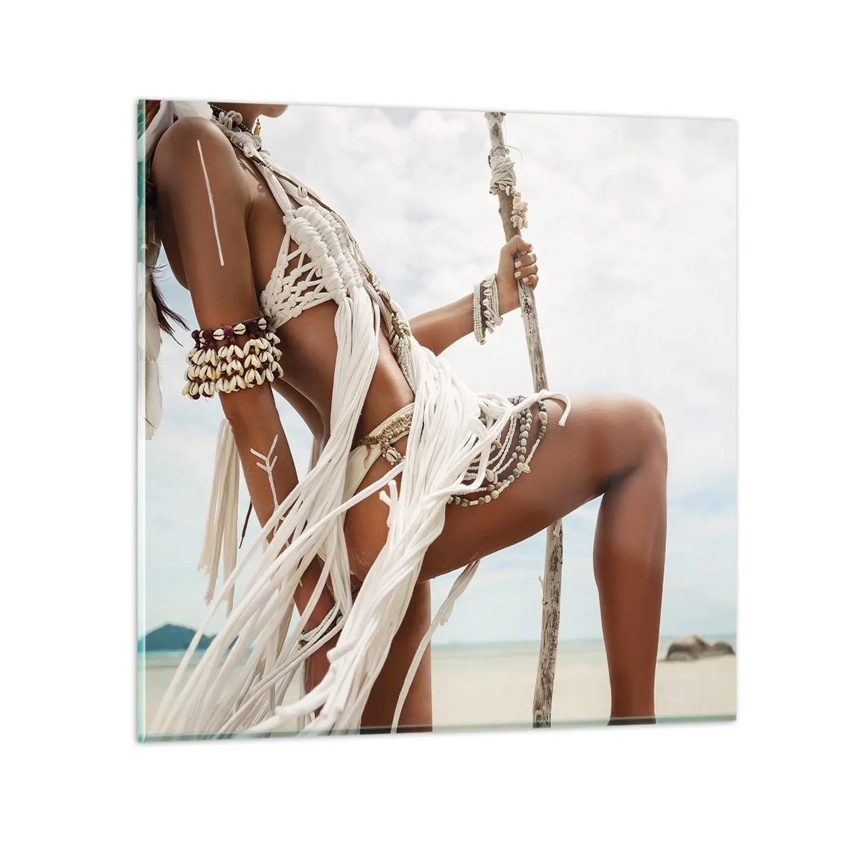 Cuadro sobre vidrio - Impresiones sobre Vidrio - Sacerdotisa del sol - 50x50 cm