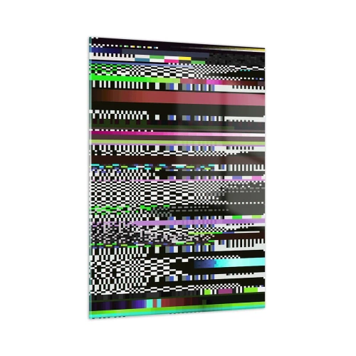 Cuadro sobre vidrio - Impresiones sobre Vidrio - Gráficos abstractos con fallos en el estilo digital - 50x70cm - Una imagen de otra realidad - Decoración de pared moderna para salón y dormitorio ARTTOR