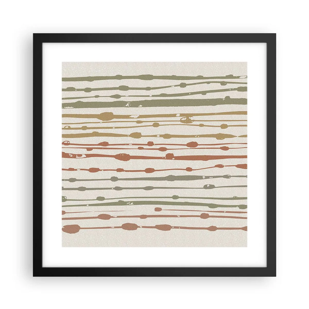 Póster en marco negro - Composición de notas musicales - 40x40 cm